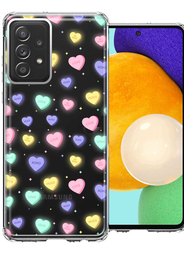 Samsung Galaxy A52 Valentine's Day Heart Candies Polkadots Design Double Layer Phone Case Cover
