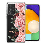 For Samsung Galaxy A52 Blush Pink Peach Spring Flowers Peony Rose Phone Case Cover