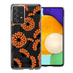 Samsung Galaxy A52 Orange Chrysanthemum Flowers Design Double Layer Phone Case Cover