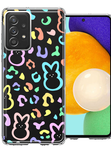Samsung Galaxy A52 Leopard Easter Bunny Candy Colorful Rainbow Double Layer Phone Case Cover