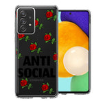 Samsung Galaxy A52 Anti Social Roses Design Double Layer Phone Case Cover