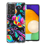 For Samsung Galaxy A52 Bright Colors Rainbow Water Lilly Floral Phone Case Cover