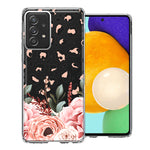 For Samsung Galaxy A52 Classy Blush Peach Peony Rose Flowers Leopard Phone Case Cover