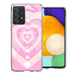 Samsung Galaxy A52 Pink Gem Hearts Design Double Layer Phone Case Cover