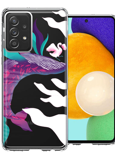 Samsung Galaxy A52 Mystic Floral Whale Design Double Layer Phone Case Cover