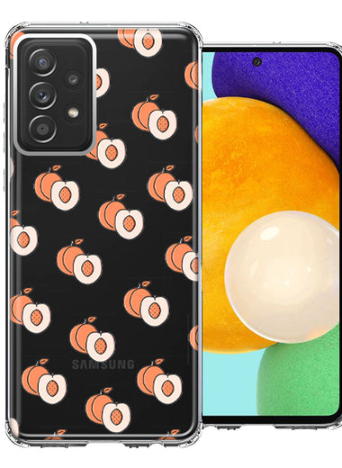 Samsung Galaxy A52 Polka Dot Peaches Design Double Layer Phone Case Cover