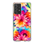 Samsung Galaxy A31 5G Watercolor Paint Summer Rainbow Flowers Bouquet Bloom Floral Hybrid Protective Phone Case Cover