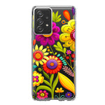Samsung Galaxy A53 Colorful Yellow Pink Folk Style Floral Vibrant Spring Flowers Hybrid Protective Phone Case Cover
