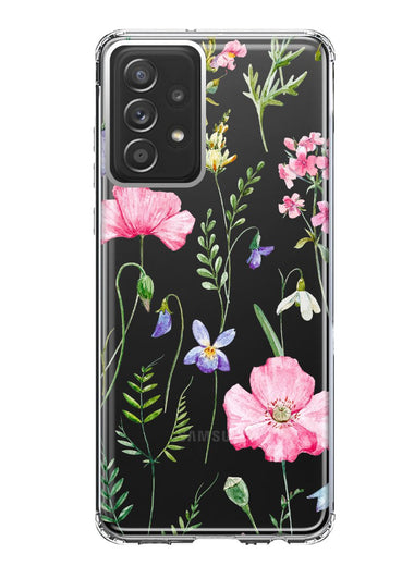 Samsung Galaxy A52 Spring Pastel Wild Flowers Summer Classy Elegant Beautiful Hybrid Protective Phone Case Cover