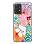 Samsung Galaxy A31 5G Hawaiian Vibes Hibiscus Flowers Monstera Vacation Summer Hybrid Protective Phone Case Cover