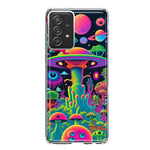 Samsung Galaxy A33 Neon Rainbow Psychedelic UFO Alien Planet Hybrid Protective Phone Case Cover