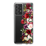 Samsung Galaxy A52 Red Summer Watercolor Floral Bouquets Ruby Flowers Hybrid Protective Phone Case Cover