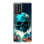 Samsung Galaxy A33 Blue Apocalypse Cyberpunk Skull Feather Double Layer Phone Case Cover