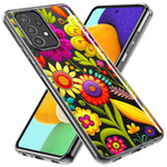 Samsung Galaxy A02 Colorful Yellow Pink Folk Style Floral Vibrant Spring Flowers Hybrid Protective Phone Case Cover