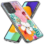 Samsung Galaxy A31 5G Hawaiian Vibes Hibiscus Flowers Monstera Vacation Summer Hybrid Protective Phone Case Cover