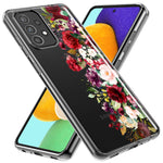 Samsung Galaxy A52 Red Summer Watercolor Floral Bouquets Ruby Flowers Hybrid Protective Phone Case Cover