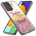 Samsung Galaxy A14 Summer Brush Strokes Sunrise Sunburn Sunset Repeat Hybrid Protective Phone Case Cover