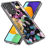 Samsung Galaxy Z Flip 4 Zebra Stripes Tropical Flowers Purple Blue Summer Vibes Hybrid Protective Phone Case Cover