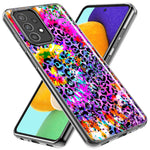 Samsung Galaxy A02 Vibrant Pink Purple Tie Dye Summer Leopard Swirl Rainbow Hybrid Protective Phone Case Cover