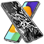 Samsung Galaxy A21 Black White Urban Graffiti Hybrid Protective Phone Case Cover