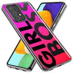 Samsung Galaxy A72 Pink Clear Funny Text Quote Girl Boss Hybrid Protective Phone Case Cover