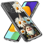 Samsung Galaxy A01 Cute Gnome White Daisy Flowers Floral Hybrid Protective Phone Case Cover