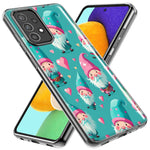 Samsung Galaxy Z Flip 4 Turquoise Pink Hearts Gnomes Hybrid Protective Phone Case Cover