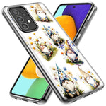 Samsung Galaxy A52 Cute White Blue Daisies Gnomes Hybrid Protective Phone Case Cover