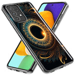 Samsung Galaxy A71 4G Mandala Geometry Abstract Eclipse Pattern Hybrid Protective Phone Case Cover