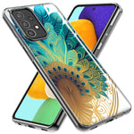 Samsung Galaxy A01 Mandala Geometry Abstract Peacock Feather Pattern Hybrid Protective Phone Case Cover