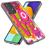 Samsung Galaxy Z Flip 4 Pink Daisy Love Graffiti Painting Art Hybrid Protective Phone Case Cover