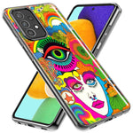 Samsung Galaxy A32 5G Neon Rainbow Psychedelic Trippy Hippie DaydreamHybrid Protective Phone Case Cover