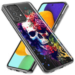 Samsung Galaxy A33 5G Fantasy Skull Red Purple Roses Hybrid Protective Phone Case Cover
