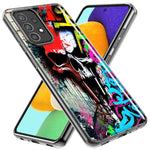 Samsung Galaxy A13 Skull Face Graffiti Painting Art Hybrid Protective Phone Case Cover