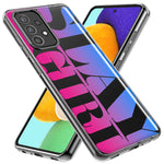 Samsung Galaxy A01 Pink Blue Clear Funny Text Quote Slay Girl Hybrid Protective Phone Case Cover