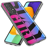 Samsung Galaxy J3 J337 Pink Blue Clear Funny Text Quote Slay Girl Hybrid Protective Phone Case Cover