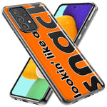 Samsung Galaxy Z Flip 4 Orange Clear Funny Text Quote Snack Hybrid Protective Phone Case Cover