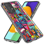 Samsung Galaxy A54 Psychedelic Trippy Happy Aliens Characters Hybrid Protective Phone Case Cover