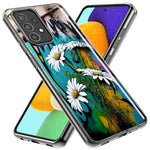 Samsung Galaxy A52 White Daisies Graffiti Wall Art Painting Hybrid Protective Phone Case Cover