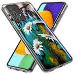 Samsung Galaxy A72 White Daisies Graffiti Wall Art Painting Hybrid Protective Phone Case Cover