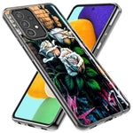 Samsung Galaxy A11 White Roses Graffiti Wall Art Painting Hybrid Protective Phone Case Cover