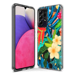 LG Aristo 5 Blue Monstera Pothos Tropical Floral Summer Flowers Hybrid Protective Phone Case Cover
