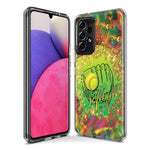 Samsung Galaxy A52 Love Softball Girls Glove Green Tie Dye Swirl Paint Hybrid Protective Phone Case Cover