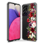 Samsung Galaxy Z Flip 4 Red Summer Watercolor Floral Bouquets Ruby Flowers Hybrid Protective Phone Case Cover