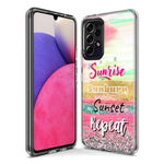 Samsung Galaxy A14 Summer Brush Strokes Sunrise Sunburn Sunset Repeat Hybrid Protective Phone Case Cover