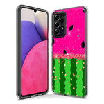 Samsung Galaxy A52 Summer Watermelon Sugar Vacation Tropical Fruit Pink Green Hybrid Protective Phone Case Cover