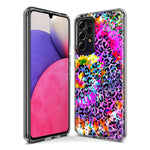 Samsung Galaxy A02 Vibrant Pink Purple Tie Dye Summer Leopard Swirl Rainbow Hybrid Protective Phone Case Cover