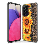 LG Aristo 5 Yellow Summer Sunflowers Brown Leopard Honeycomb Hybrid Protective Phone Case Cover