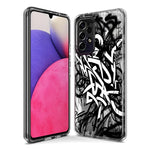 Samsung Galaxy A14 Black White Urban Graffiti Hybrid Protective Phone Case Cover