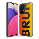 LG Aristo 5 Orange Red Clear Funny Text Quote Bruh Hybrid Protective Phone Case Cover